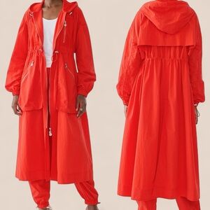 GSTQ | Parachute Long Anorak Jacket | Rain Jacket High Visibility | Women’s L